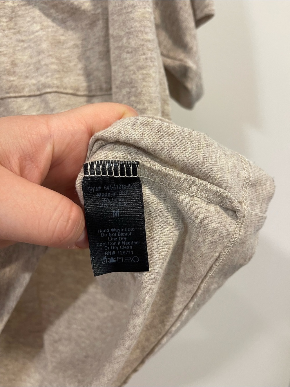 Jenni Kayne T-Shirt M Cotton Blend SS Pocket Beige Capsule Basic Modern Relaxed - Picture 8 of 9